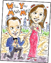caricature marriage proposals NYC LI
